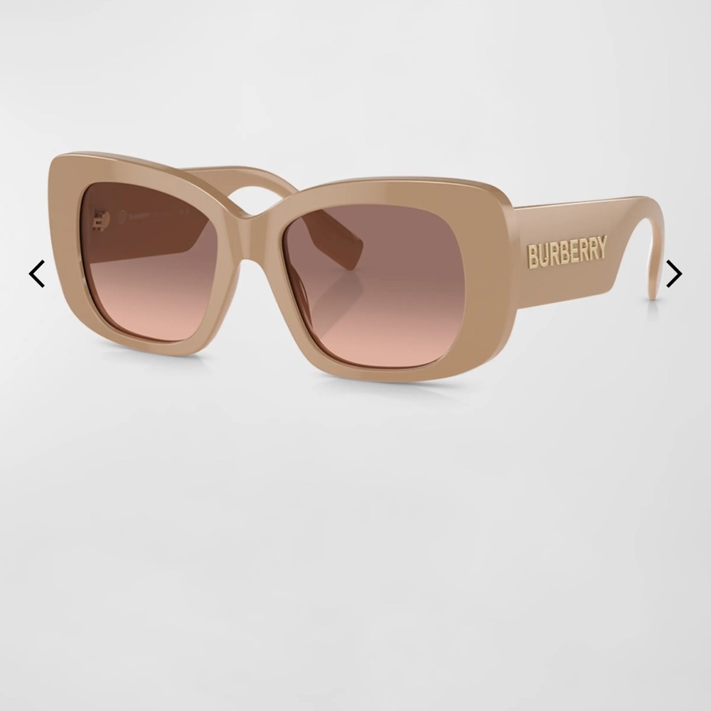 Burberry Beige Pink Gradient Dark Brown Sunglasses New - Picture 8 of 9